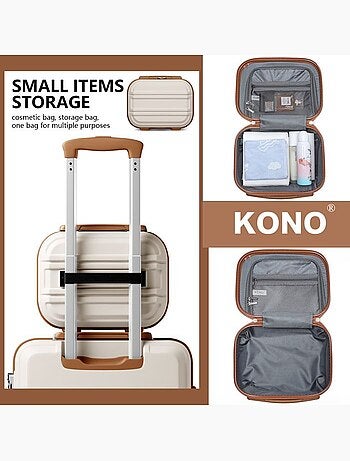 Set de 2 valises - 55x38x20 cm, rigide abs + pc, 4 roues, serrure tsa - kono