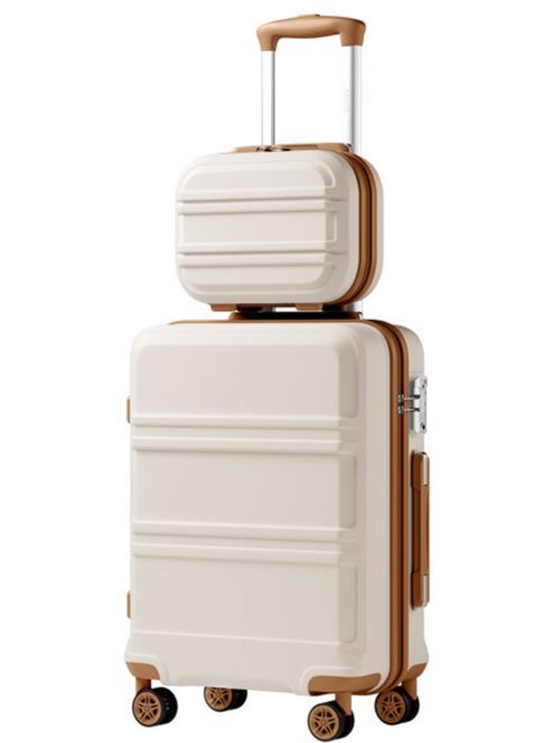 Set de 2 valises - 55x38x20 cm, rigide abs + pc, 4 roues, serrure tsa - kono - Kiabi Set de 2 valises - 55x38x20 cm, rigide abs + pc, 4 roues, serrure tsa - kono - Kiabi