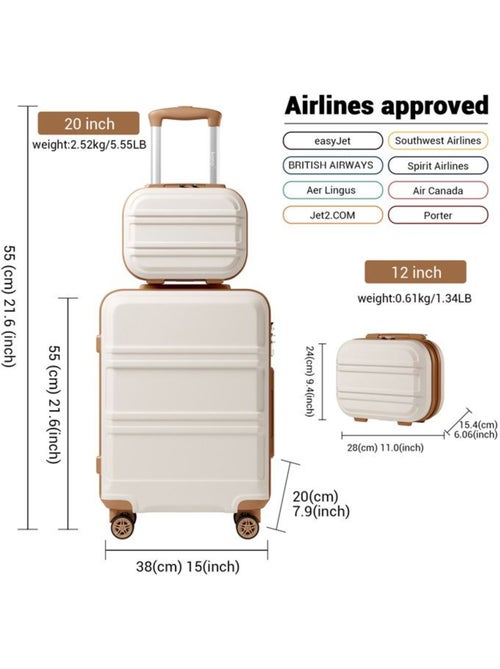 Set de 2 valises - 55x38x20 cm, rigide abs + pc, 4 roues, serrure tsa - kono - Kiabi Set de 2 valises - 55x38x20 cm, rigide abs + pc, 4 roues, serrure tsa - kono - Kiabi