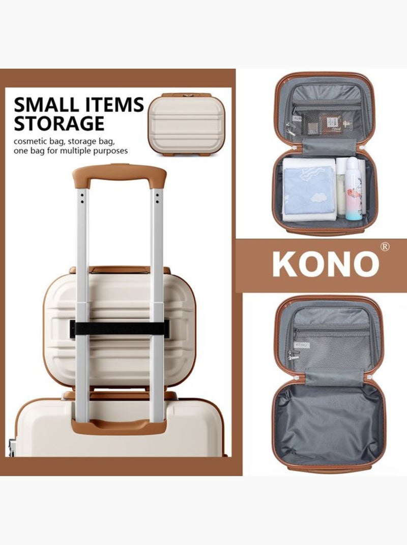 Set de 2 valises - 55x38x20 cm, rigide abs + pc, 4 roues, serrure tsa - kono Blanc - Kiabi