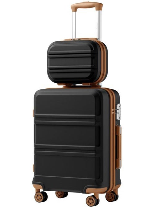Set de 2 valises - 55x38x20 cm, rigide abs + pc, 4 roues, serrure tsa - kono - Kiabi