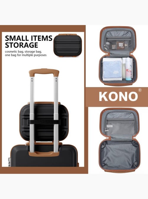 Set de 2 valises - 55x38x20 cm, rigide abs + pc, 4 roues, serrure tsa - kono - Kiabi