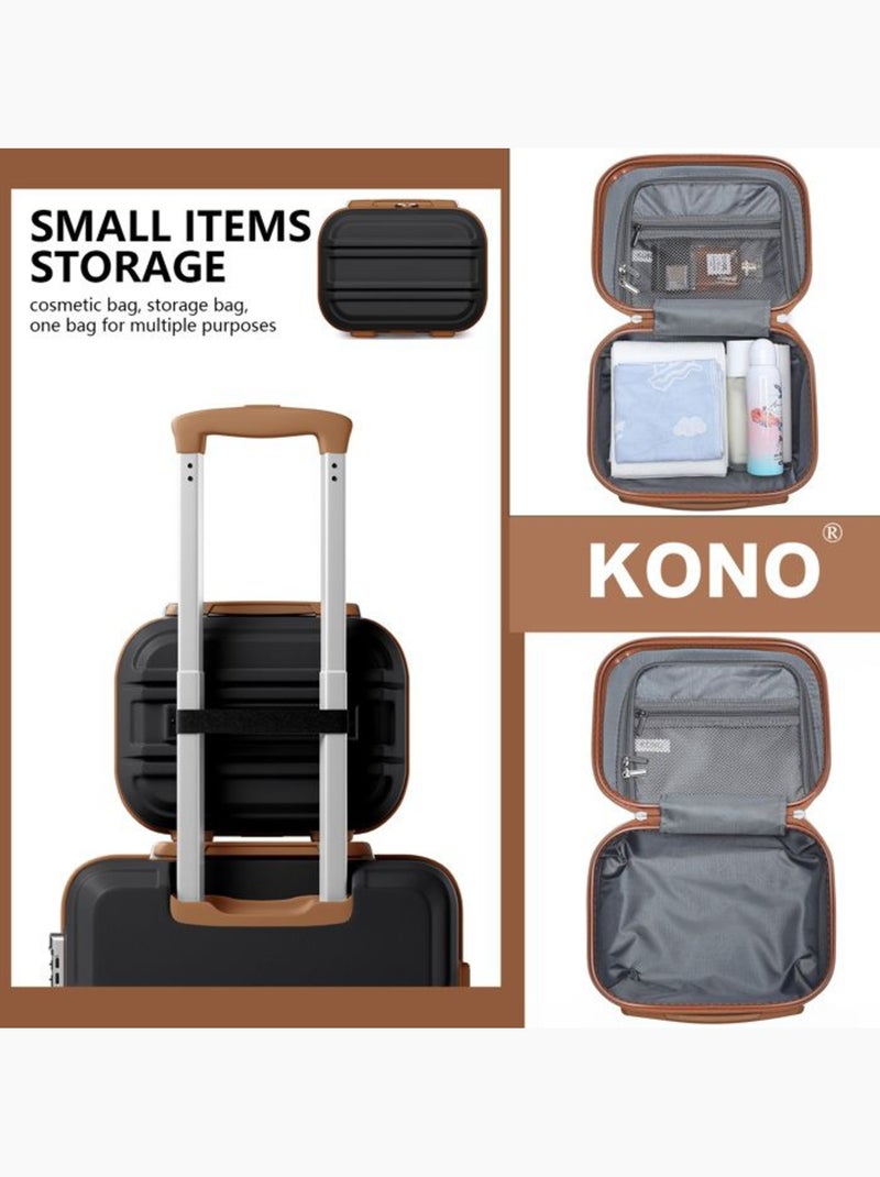 Set de 2 valises - 55x38x20 cm, rigide abs + pc, 4 roues, serrure tsa - kono Noir - Kiabi
