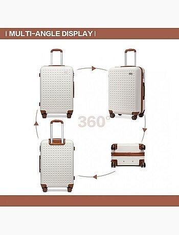 Set de 2 valises - 55x38x24 cm, rigide, 4 roues, serrure tsa - kono