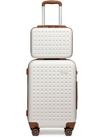 Set de 2 valises - 55x38x24 cm, rigide, 4 roues, serrure tsa - kono