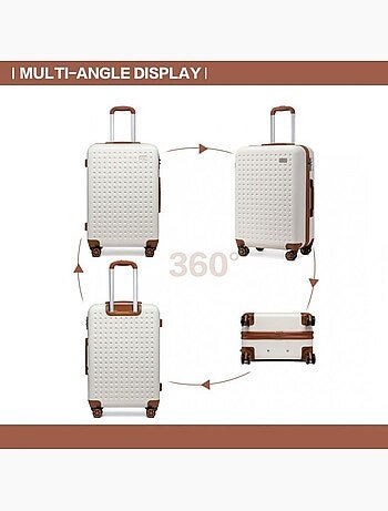 Set de 2 valises - 55x38x24 cm, rigide, 4 roues, serrure tsa - kono