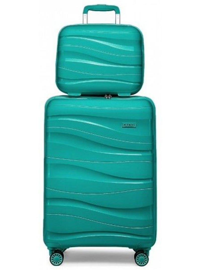 Set de 2 valises - 55x40x20 cm abs 4 roulettes serrure tsa - kono Blanc - Kiabi