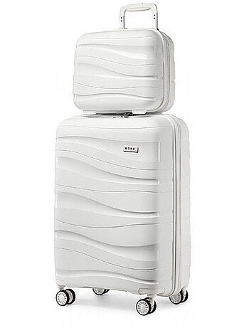 Set de 2 valises - 55x40x20 cm, rigide, 4 roues, serrure tsa - kono