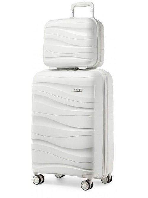 Set de 2 valises - 55x40x20 cm, rigide, 4 roues, serrure tsa - kono - Kiabi