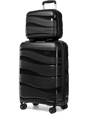 Set de 2 valises - 55x40x20 cm, rigide, 4 roues, serrure tsa - kono