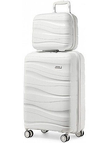 Set de 2 valises - 55x40x20 cm rigide 4 roulettes serrure tsa - kono