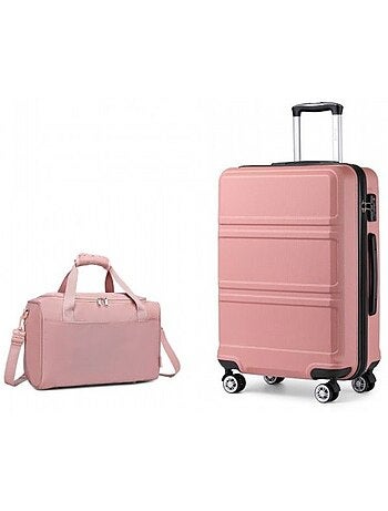 Set de 2 valises - 55x40x22 cm abs 4 roulettes serrure tsa - kono