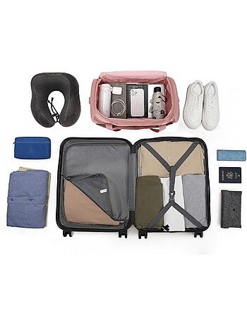 Set de 2 valises - 55x40x22 cm abs 4 roulettes serrure tsa - kono