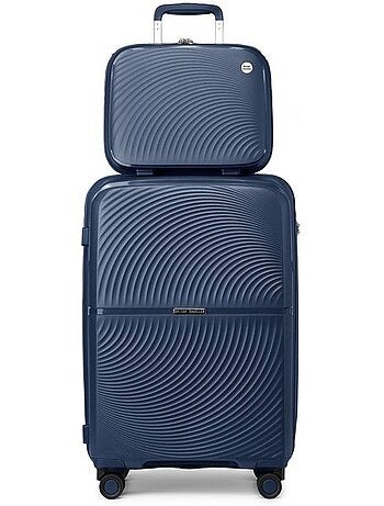 Set de 2 valises - 55x40x22 cm rigide 4 roulettes serrure tsa - british traveller