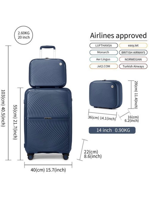 Set de 2 valises - 55x40x22 cm rigide 4 roulettes serrure tsa - british traveller - Kiabi Set de 2 valises - 55x40x22 cm rigide 4 roulettes serrure tsa - british traveller - Kiabi