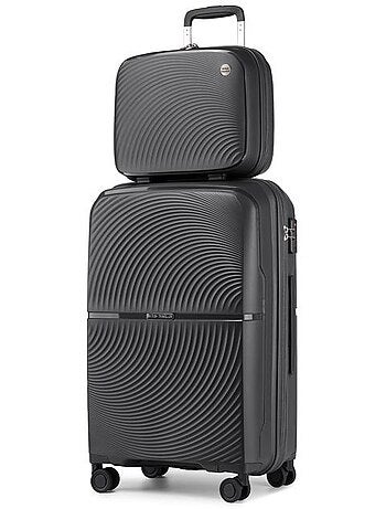 Set de 2 valises - 55x40x22 cm rigide 4 roulettes serrure tsa - british traveller