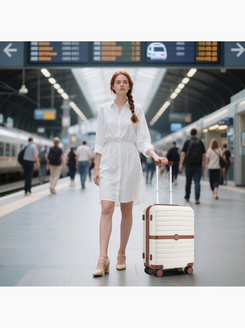Set de 2 valises - 55x40x30 cm, 4 roues - kono Blanc - Kiabi