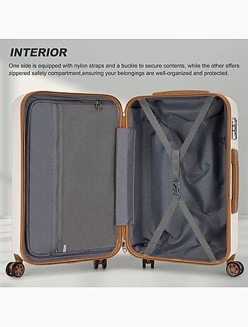 Set de 2 valises - 65+75 cm abs+pc 4 roulettes serrure tsa - kono