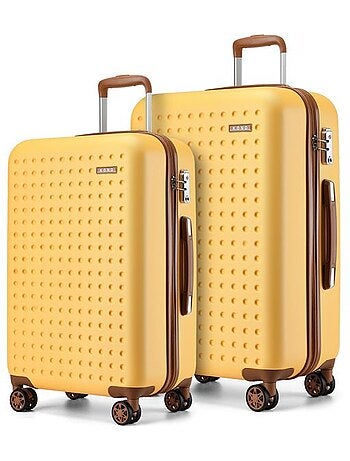 Set de 2 valises - 65+75 cm abs+pc 4 roulettes serrure tsa - kono