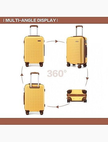 Set de 2 valises - 65+75 cm abs+pc 4 roulettes serrure tsa - kono