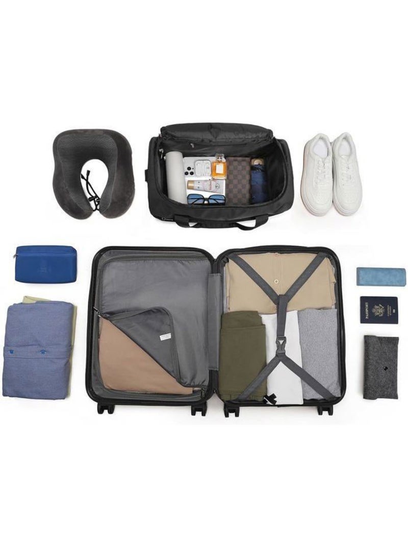 Set de 2 valises - 65x44x25.5 cm abs 4 roulettes serrure tsa - kono Noir - Kiabi