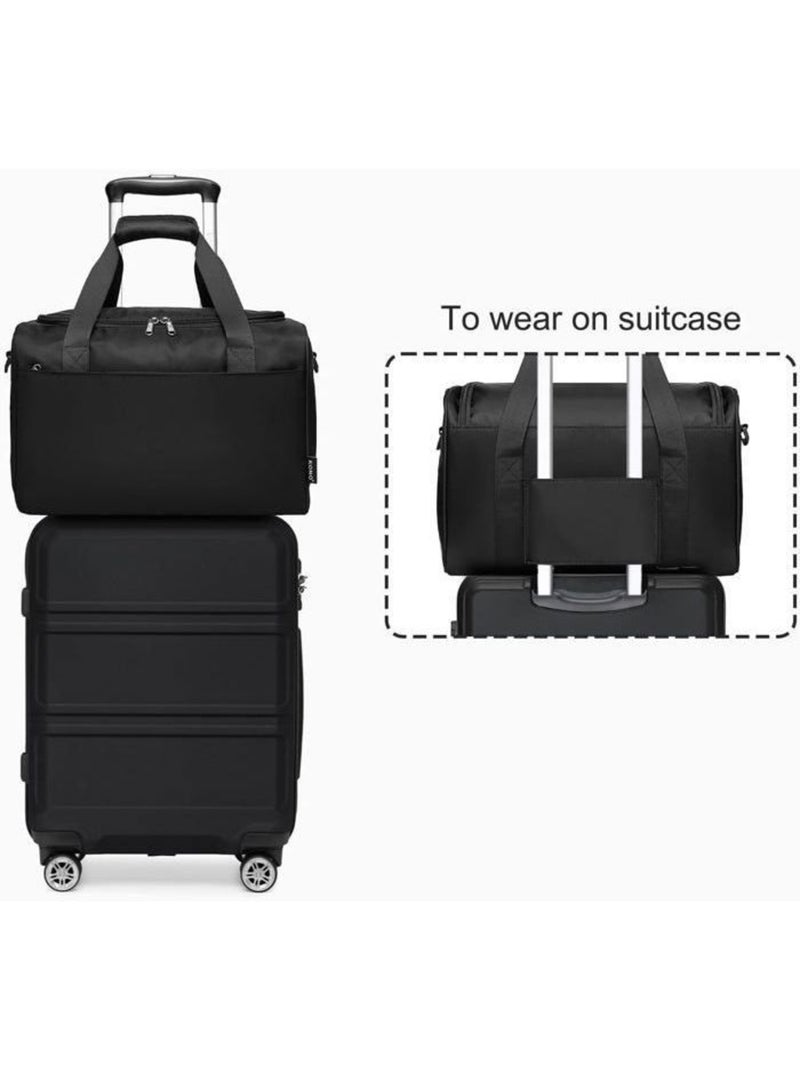 Set de 2 valises - 65x44x25.5 cm abs 4 roulettes serrure tsa - kono Noir - Kiabi