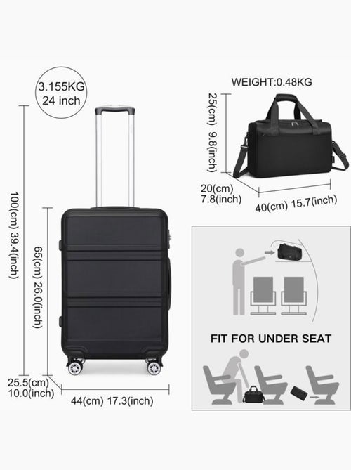Set de 2 valises - 65x44x25.5 cm abs 4 roulettes serrure tsa - kono - Kiabi Set de 2 valises - 65x44x25.5 cm abs 4 roulettes serrure tsa - kono - Kiabi