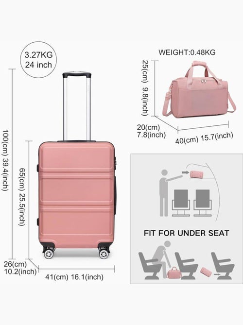 Set de 2 valises - 65x44x25.5 cm rigide 4 roulettes serrure tsa - kono - Kiabi Set de 2 valises - 65x44x25.5 cm rigide 4 roulettes serrure tsa - kono - Kiabi