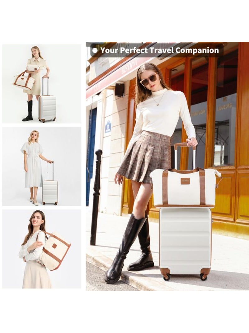 Set de 2 valises - 66x45x26 cm, rigide abs, 4 roues 360°, serrure à code - kono Beige - Kiabi