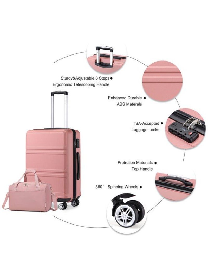 Set de 2 valises - 75x48x30 cm abs 4 roulettes serrure tsa - kono Noir - Kiabi