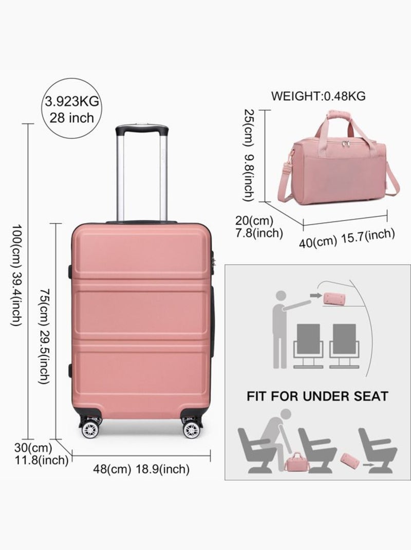 Set de 2 valises - 75x48x30 cm abs 4 roulettes serrure tsa - kono Noir - Kiabi