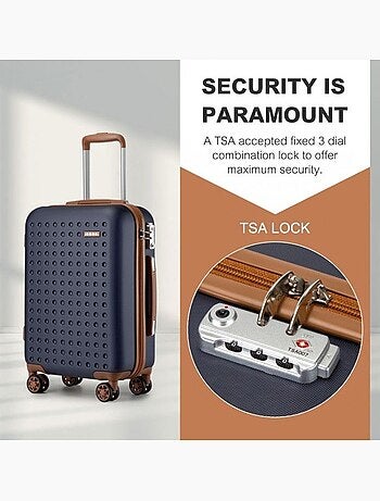 Set de 2 valises - abs+pc 4 roulettes serrure tsa - kono