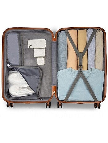 Set de 2 valises - abs+pc 4 roulettes serrure tsa - kono