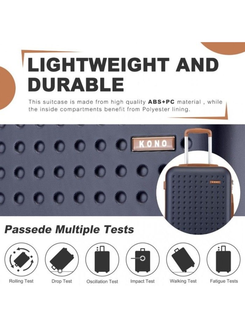 Set de 2 valises - abs+pc 4 roulettes serrure tsa - kono Bleu - Kiabi