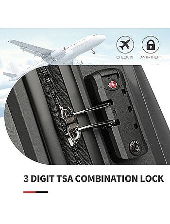Set de 2 valises - rigide abs, 4 roues 360°, serrure tsa - british traveller