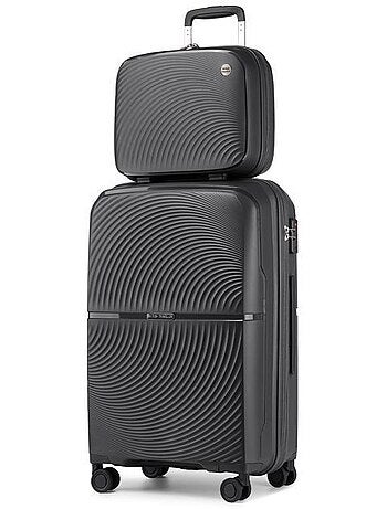 Set de 2 valises - rigide abs, 4 roues 360°, serrure tsa - british traveller