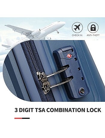 Set de 2 valises - rigide polypropylène (pp), 4 roues 360°, serrure tsa - british traveller