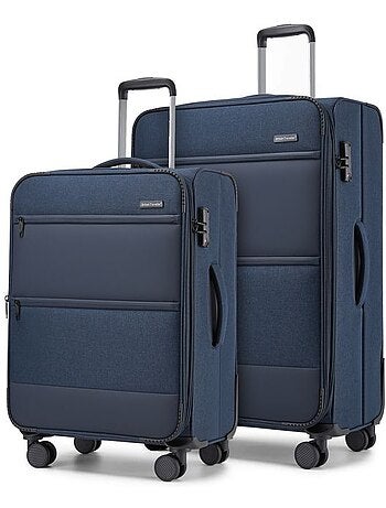 Set de 2 valises souples extensibles - 57,5/68,5 cm tsa - british traveller