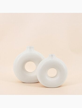 Set de 2 vases donuts en céramique