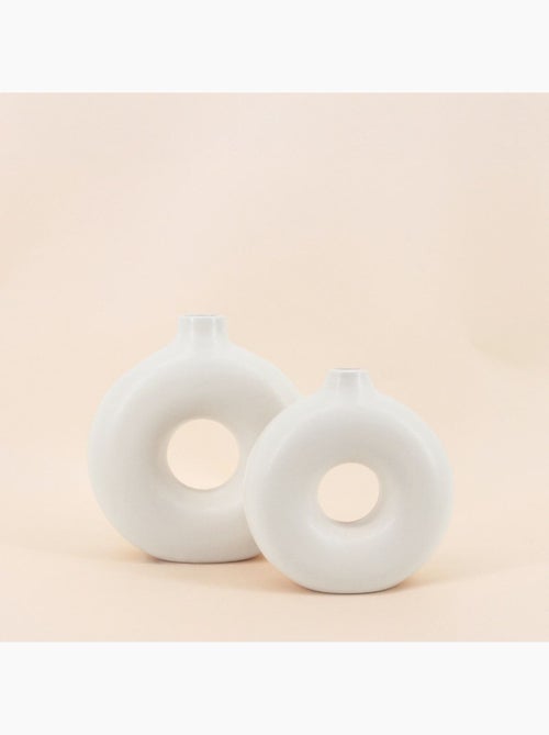 Set de 2 vases donuts en céramique - Kiabi
