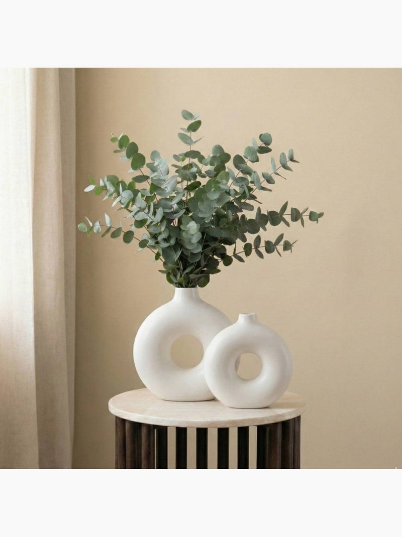 Set de 2 vases donuts en céramique Beige - Kiabi