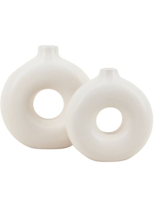 Set de 2 vases donuts en céramique - Kiabi