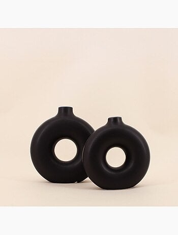 Set de 2 vases donuts en céramique