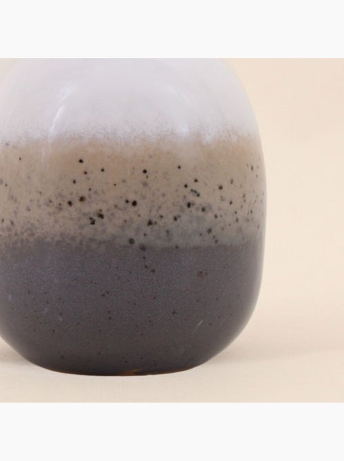 Set de 2 vases en céramique émaillée  gris, marron 10cm - Kiabi