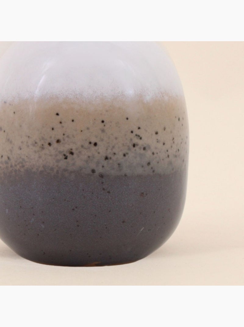 Set de 2 vases en céramique émaillée  gris, marron, H10cm Gris - Kiabi