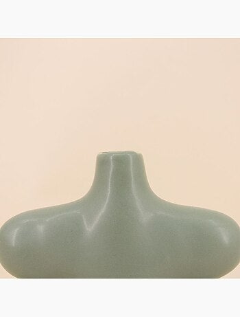 Set de 2 vases forme organique vert, marron