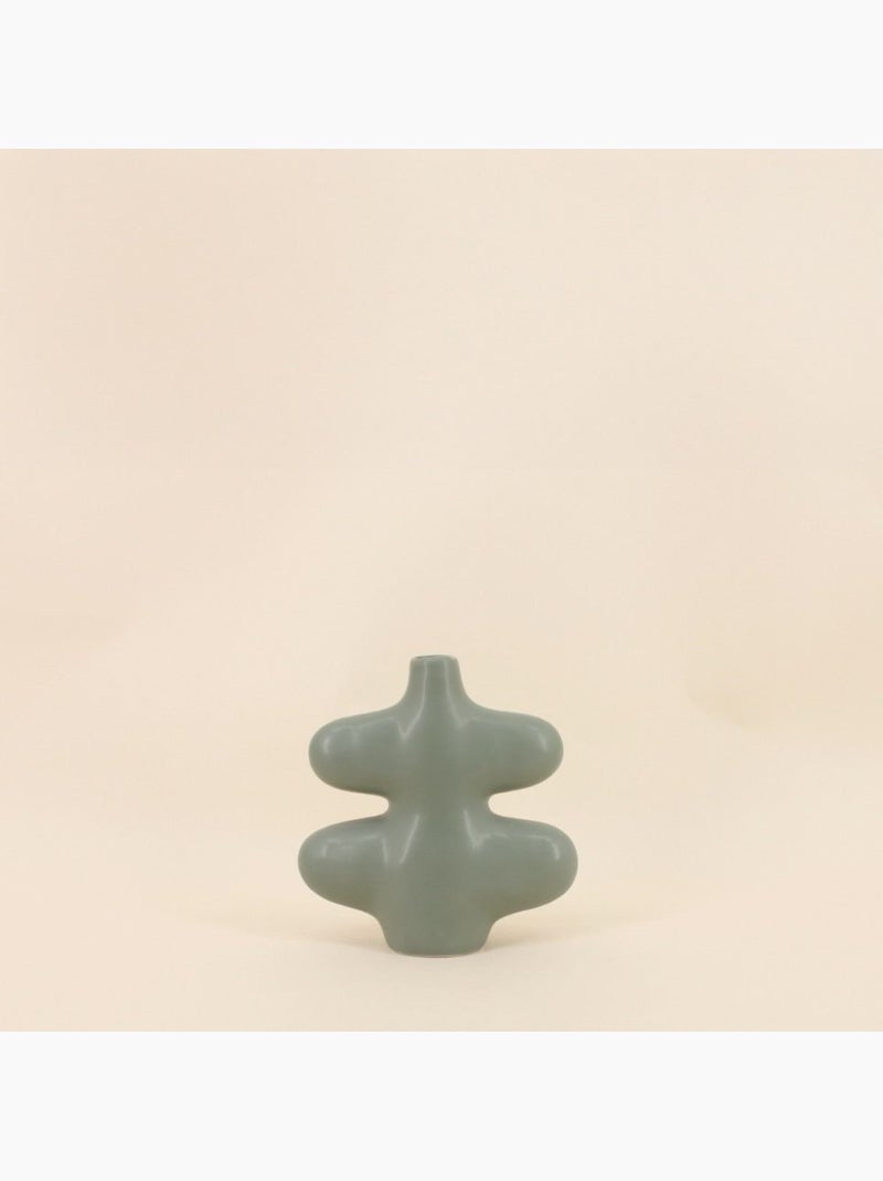 Set de 2 vases forme organique vert, marron Vert - Kiabi