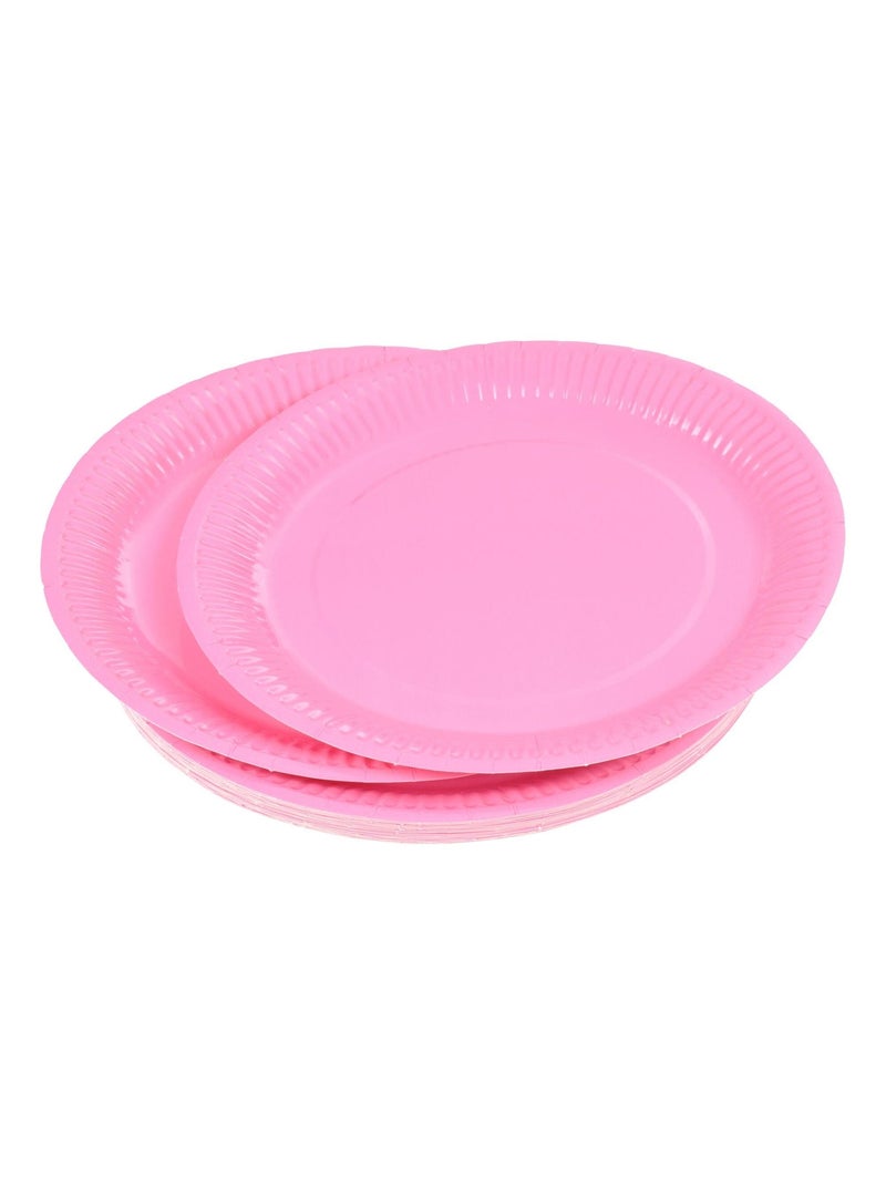 Set de 20 assiettes carton 23 cm Unies Rose - Kiabi