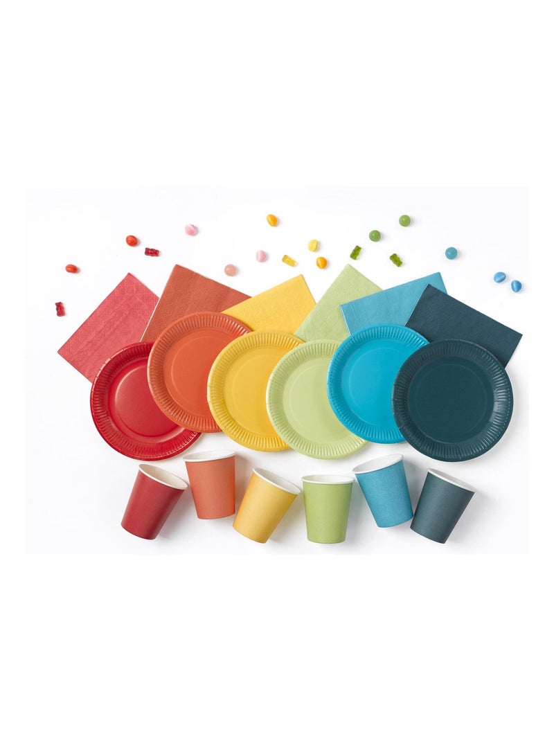 Set de 20 assiettes carton 23 cm Unies Vert d'eau - Kiabi