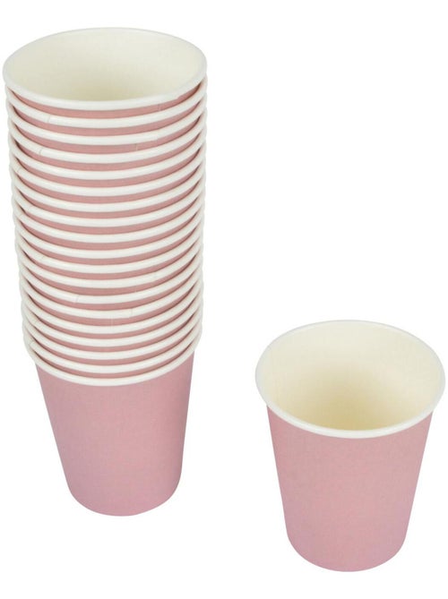 Set de 20 gobelets en carton 23 cl rose clair - Kiabi